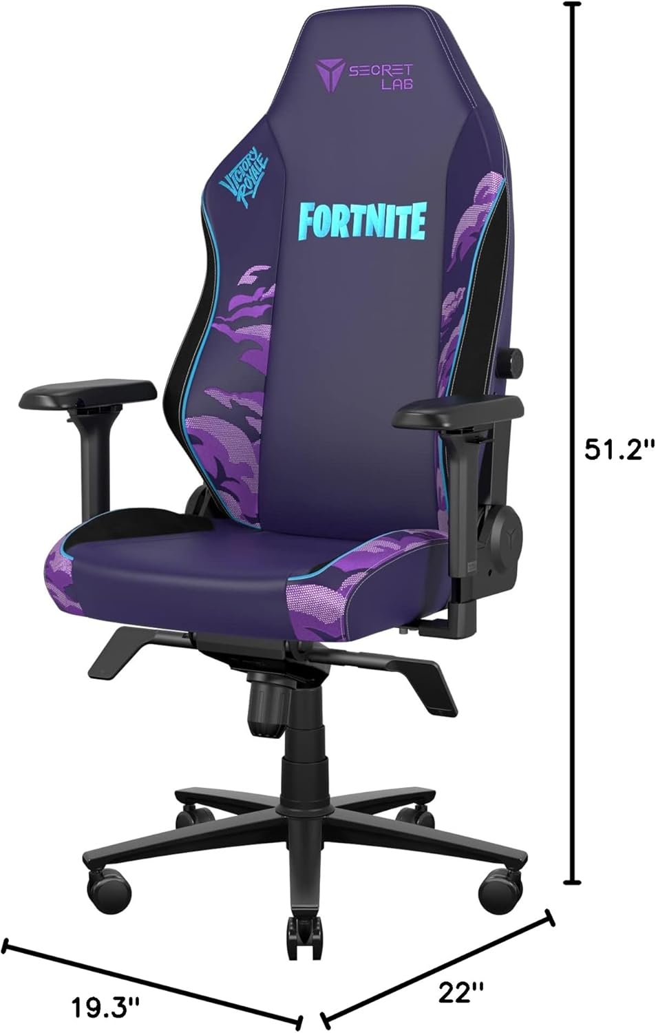 Secretlab Titan Evo Fortnite Gaming Chair - Reclining - Ergonomic & Comfortable Computer Chair with 4D Armrests - Magnetic Head Pillow & Lumbar Support - Small - Purple - Leatherette