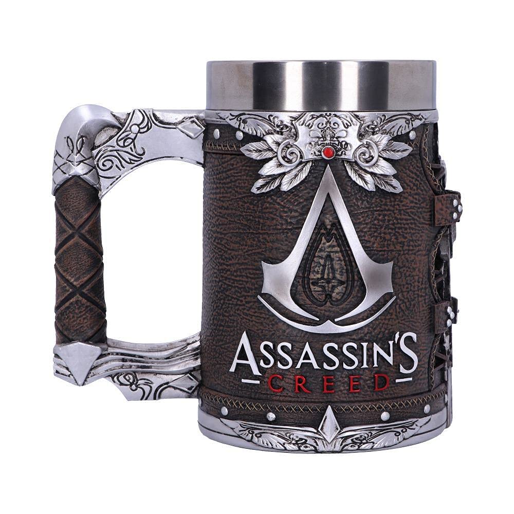 Nemesis Now Video Game Merch Tankard, Hand-Painted Resin Beer Mug, Stainless Steel Removable Insert, Gamer Gifts, 15.5cm - Assassin's Creed The Creed