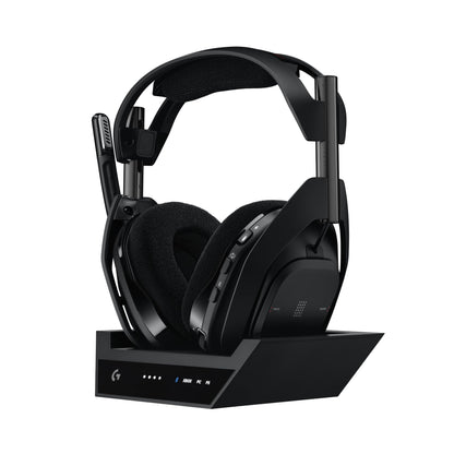 Logitech G Astro A50 Multi-Platform Wireless Gaming Headset + Base Station for PS5/Xbox/PC: PLAYSYNC Audio Switcher, <16bit/48kHz (Console), <24bit/48kHz (PC), 24hr Battery, 2.4GHz & BT - Black