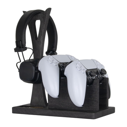 Unique Gift for Gamers, Game Room Decor. Unique Gaming Organizer with Headset Holder, Rotatable Phone Stand & Controller Stand. Wooden Gaming Gadget for Gaming Desktop, Streamer, Teenage Boy