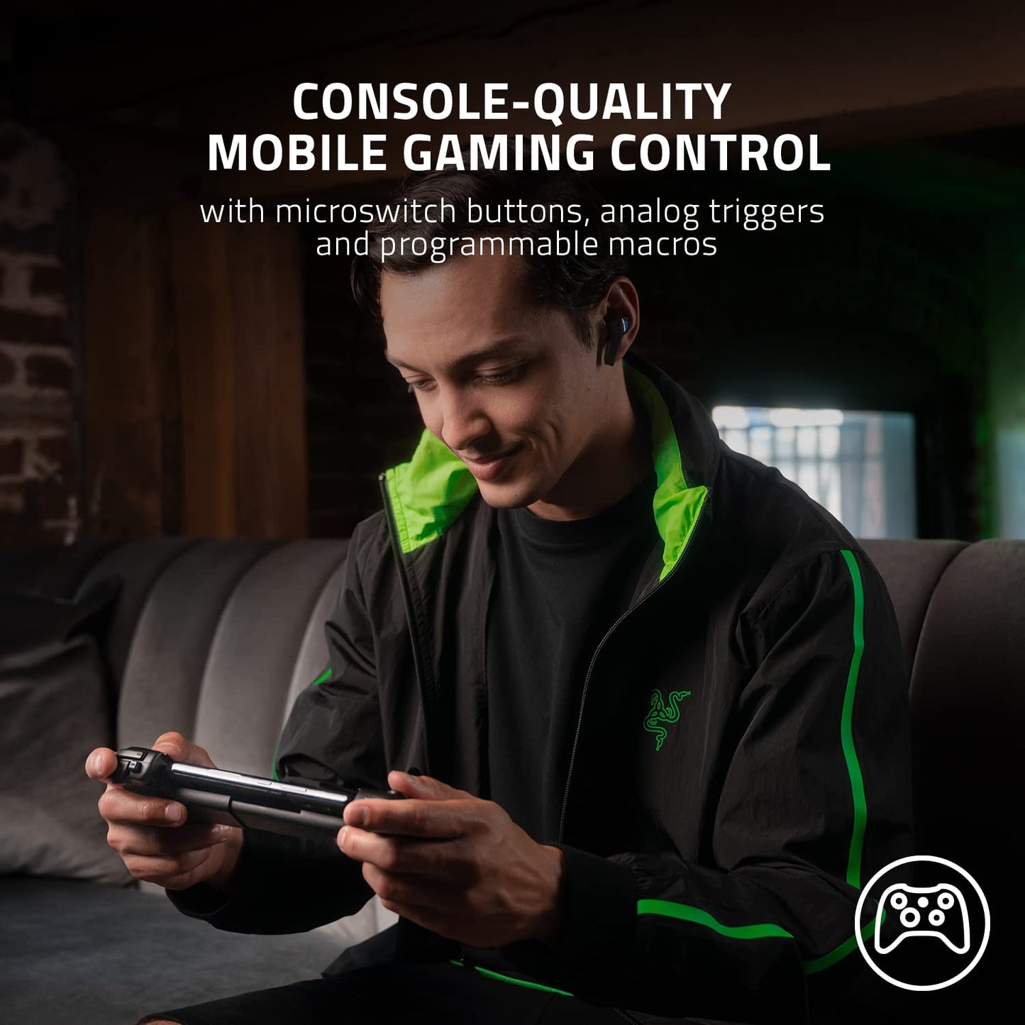 Razer Kishi V2 Mobile Gaming Controller for Android: Console Quality Controls - Universal Fit - Stream PC, Xbox, PlayStation, Touch Screen Android Games - Customizable Triggers - Ergonomic Design