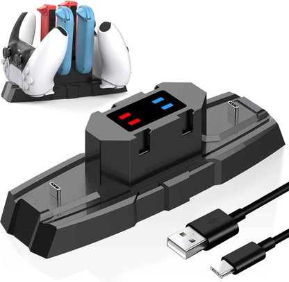 Switch Controller Charger | 6 in 1 Charging Station for Nintendo Switch & Pro Controllers