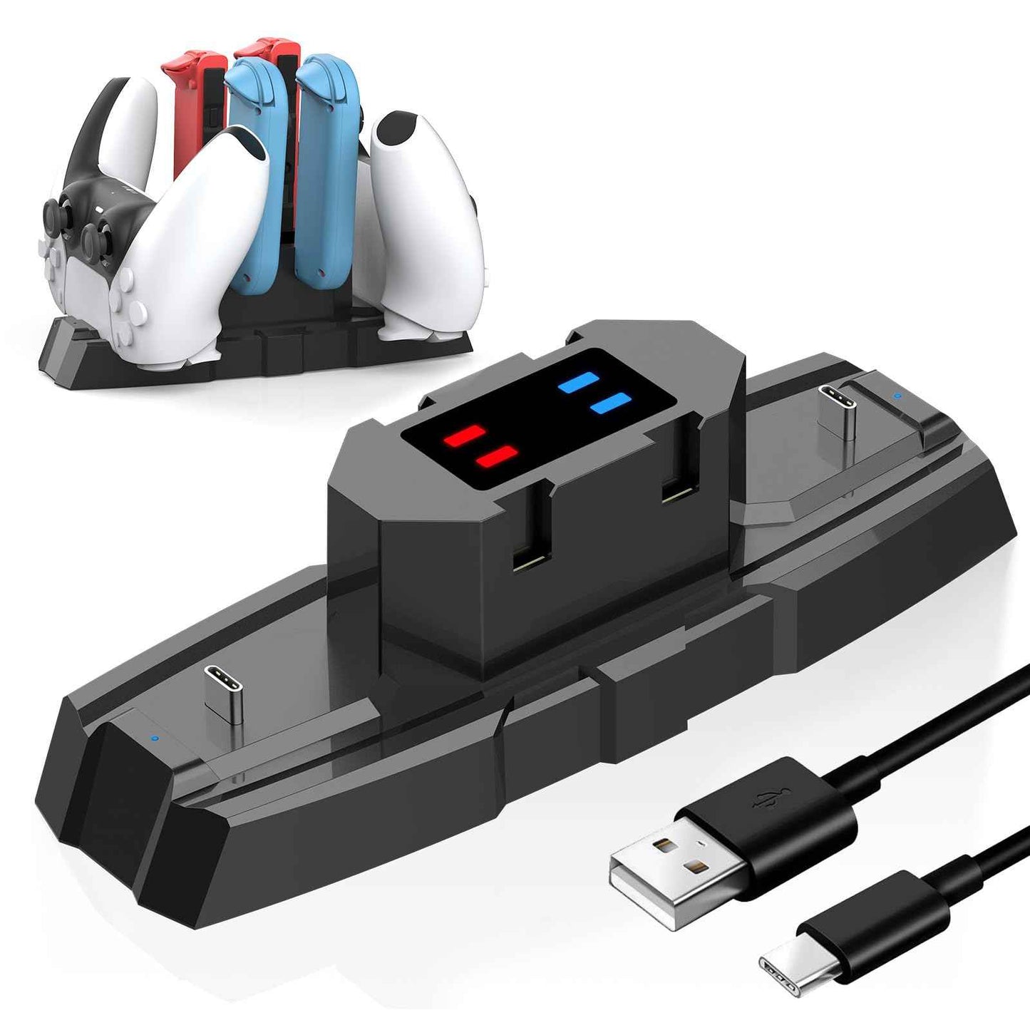 Switch Controller Charger | 6 in 1 Charging Station for Nintendo Switch & Pro Controllers