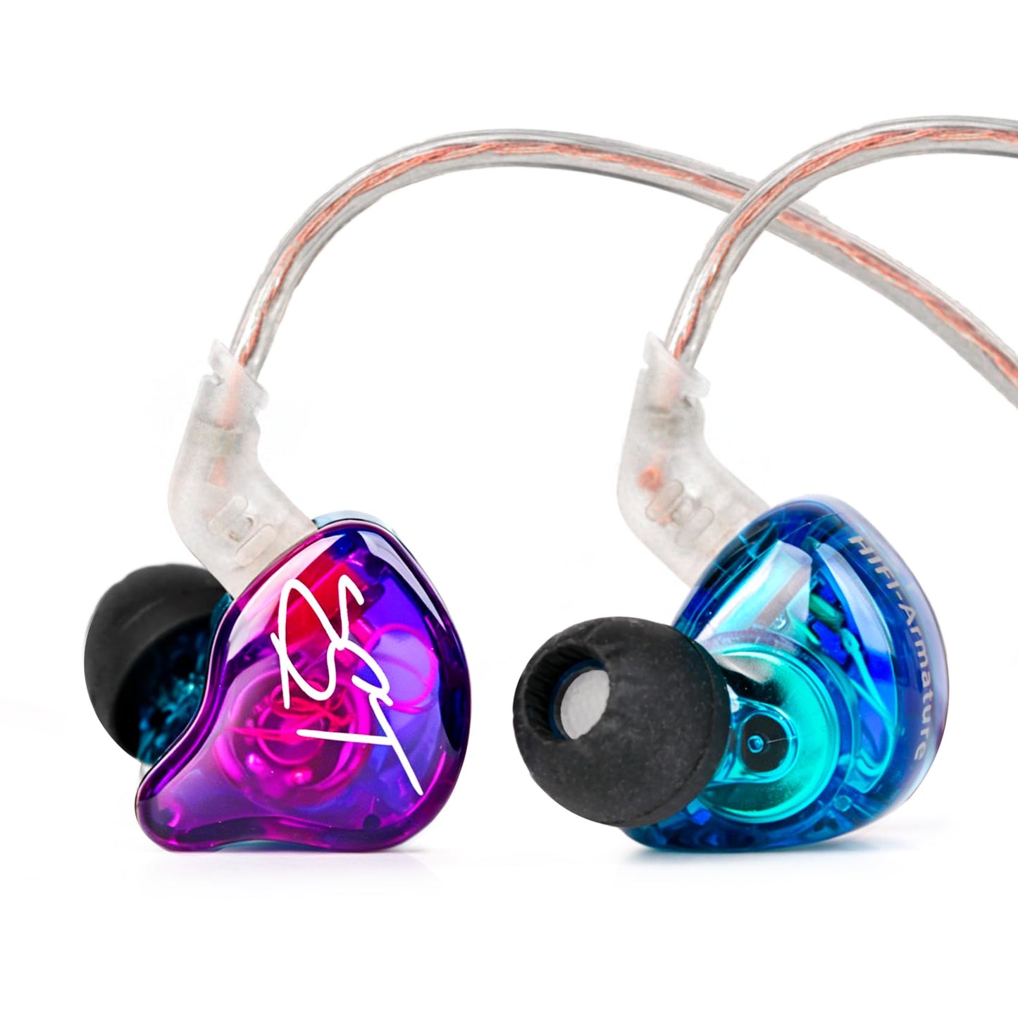 YINYOO KZ-ZST Colorful Hybrid Banlance Armature with Dynamic Ear Earphone 1BA+1DD HiFi Headset KZ in Ear Monitor Headphone Wired Earbuds IEM Earphone Gaming Ear Buds (Colorful/zst Without Microphone)