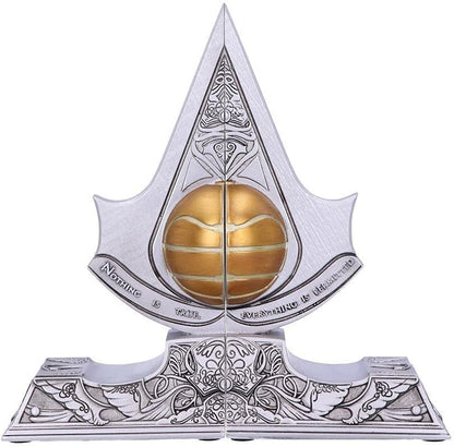 Assassin's Creed Bookends – Official Licensed Resin Apple of Eden Decor, Silver 18.5cm