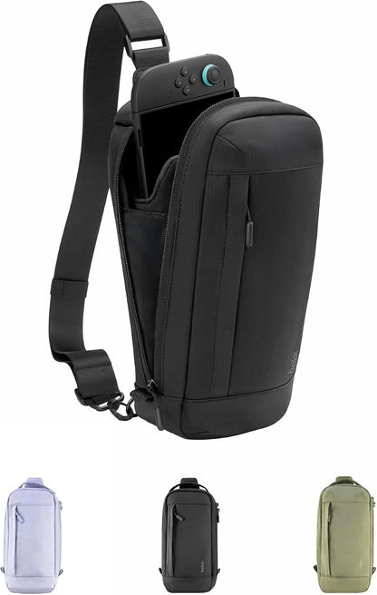 Belkin Nintendo Switch 2 Carrying Case, Sling Crossbody Travel Bag | Lightweight crossbody travel bag with stowable crossbody strap, soft interior, fits 2 Pro Controllers and 10 game card slots