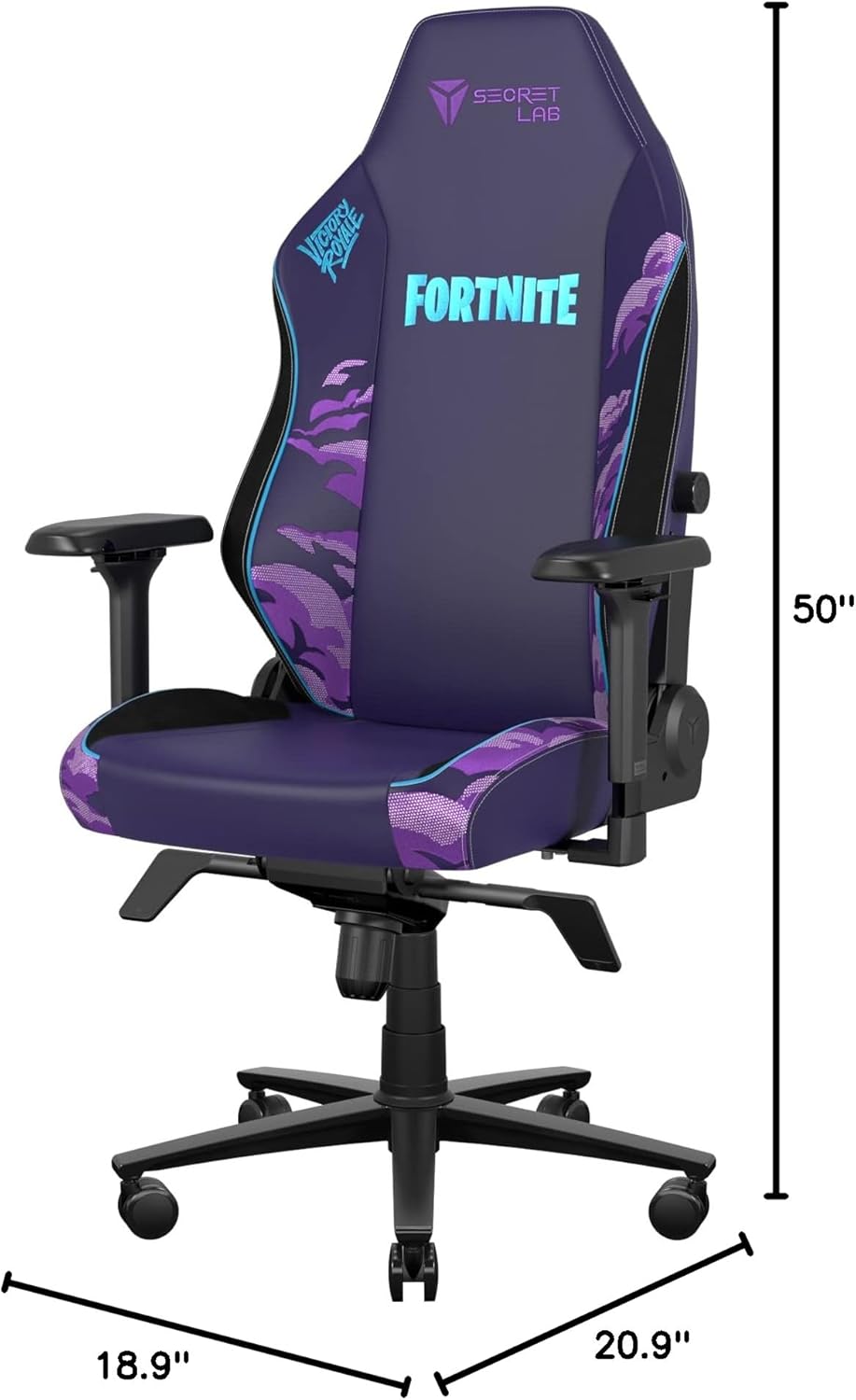 Secretlab Titan Evo Fortnite Gaming Chair - Reclining - Ergonomic & Comfortable Computer Chair with 4D Armrests - Magnetic Head Pillow & Lumbar Support - Small - Purple - Leatherette