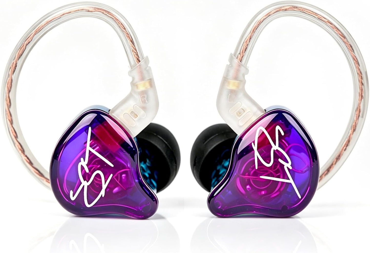 YINYOO KZ-ZST Colorful Hybrid Banlance Armature with Dynamic Ear Earphone 1BA+1DD HiFi Headset KZ in Ear Monitor Headphone Wired Earbuds IEM Earphone Gaming Ear Buds (Colorful/zst Without Microphone)
