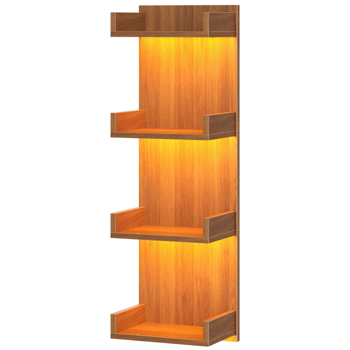 HOOBRO Floating Wall Shelves with LED Lights, Floating Shelf Wall Mounted