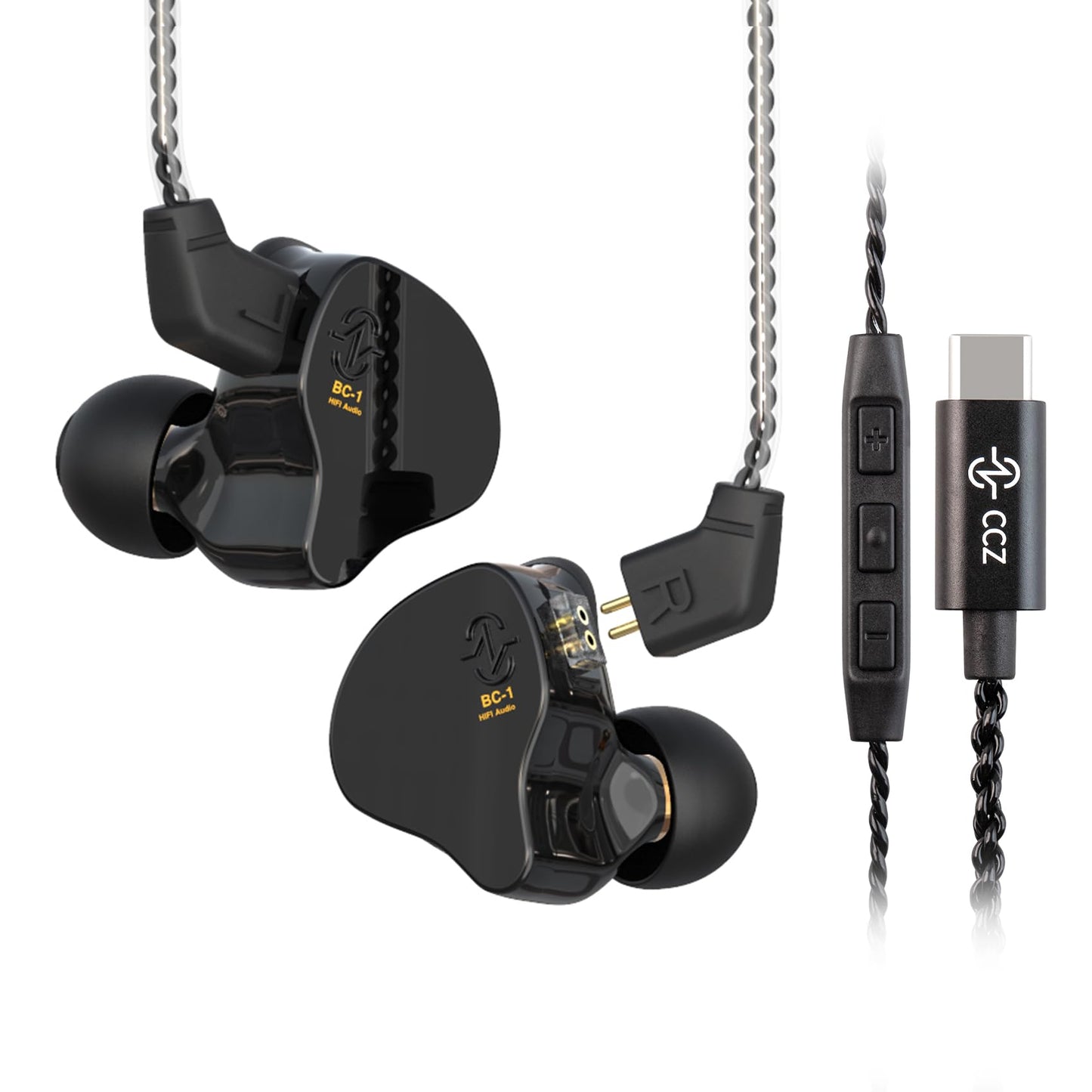 YINYOO KZ-ZST Colorful Hybrid Banlance Armature with Dynamic Ear Earphone 1BA+1DD HiFi Headset KZ in Ear Monitor Headphone Wired Earbuds IEM Earphone Gaming Ear Buds (Colorful/zst Without Microphone)