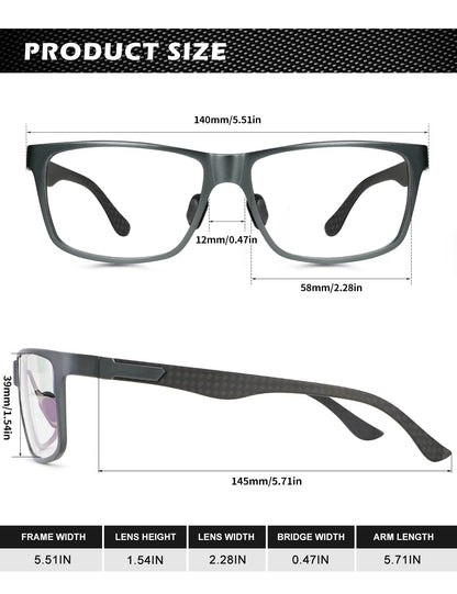 ANYLUV Blue Light Blocking Glasses Men Computer Gaming Glasses Lightweight Al-Mg Metal Anti Eyestrain UV400 Clear Lens Eye Protection 