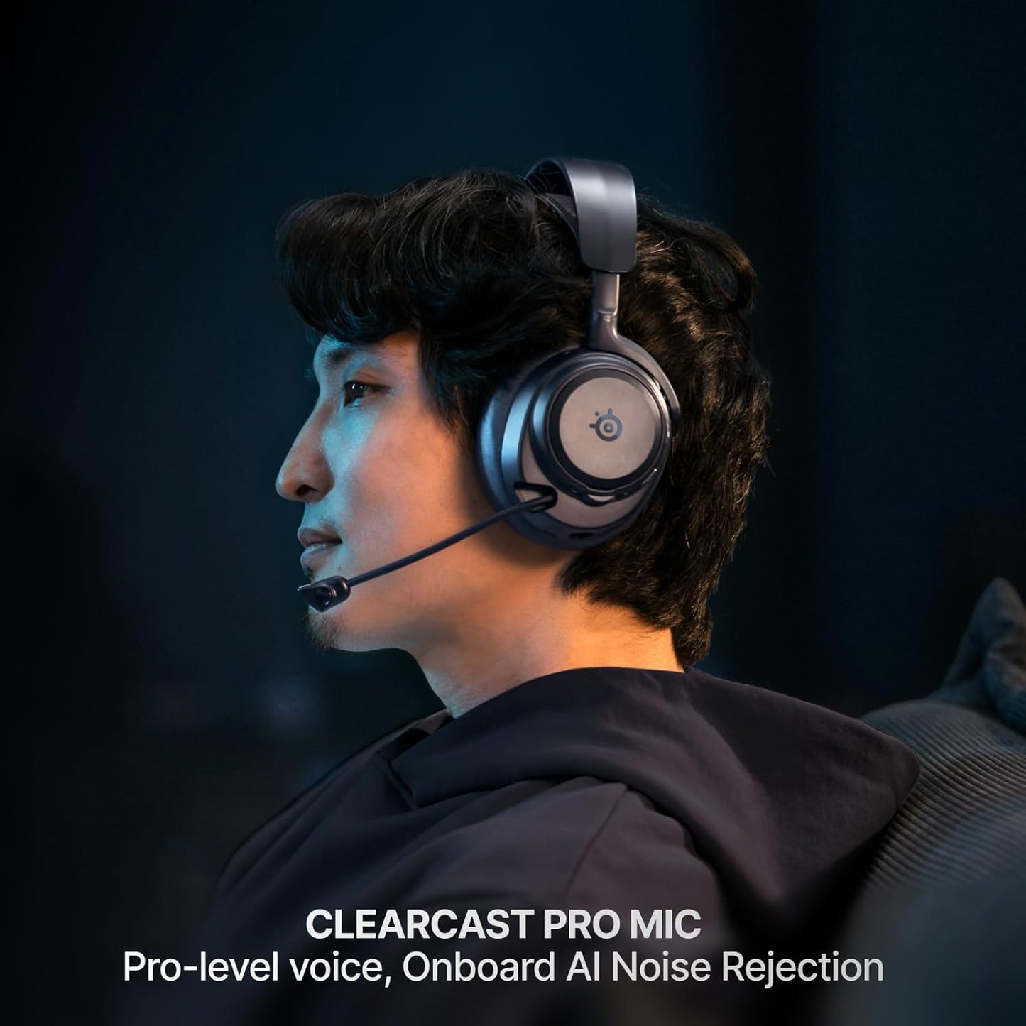SteelSeries Arctis Nova Pro Omni - Hi-Res Wireless Gaming Headset, 96kHz/24bit, ANC, ClearCast Pro Mic, AI Noise Rejection, Mobile App, Mix 2.4GHz + BT, OmniPlay PC+PlayStation+Xbox - Midnight Blue