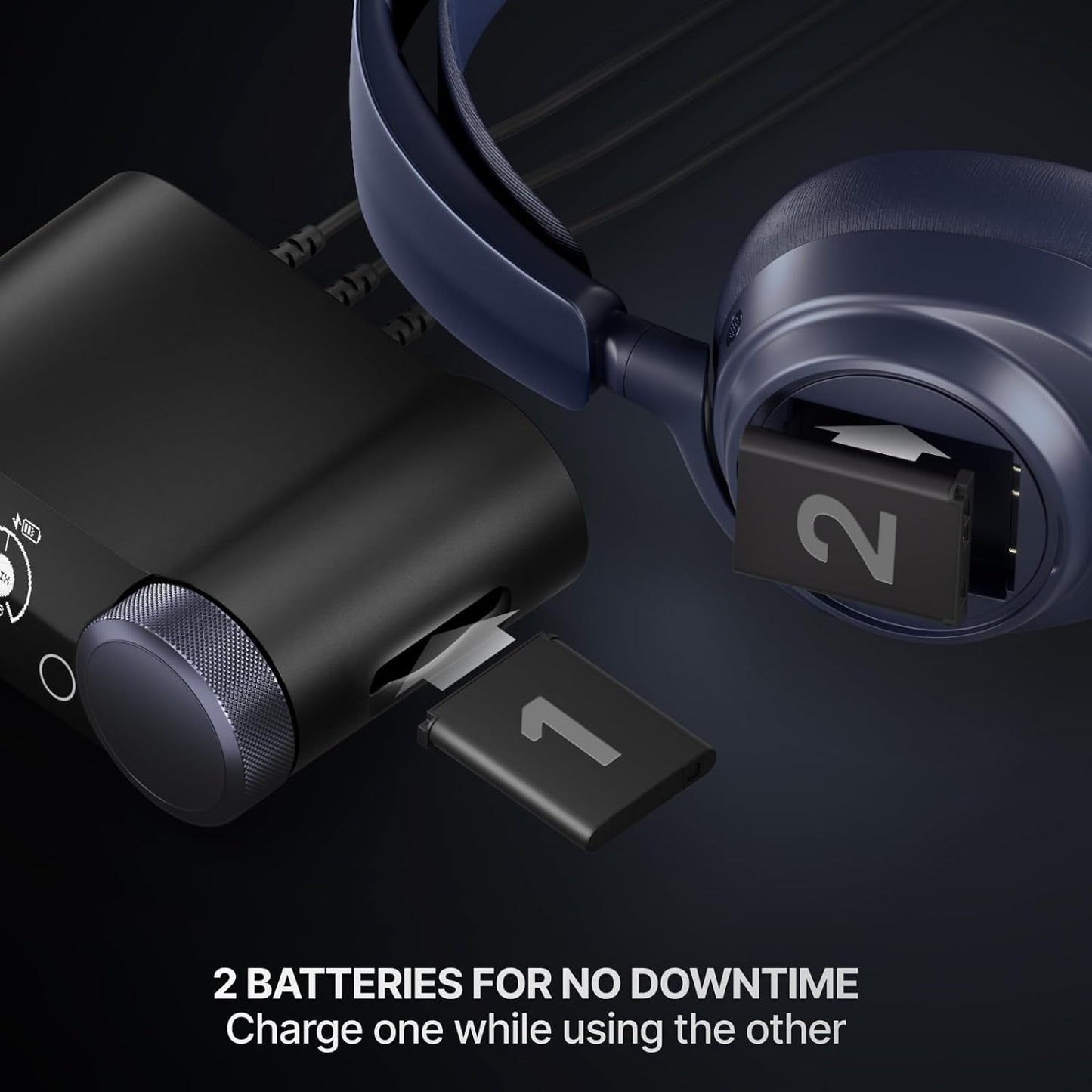 SteelSeries Arctis Nova Pro Omni - Hi-Res Wireless Gaming Headset, 96kHz/24bit, ANC, ClearCast Pro Mic, AI Noise Rejection, Mobile App, Mix 2.4GHz + BT, OmniPlay PC+PlayStation+Xbox - Midnight Blue