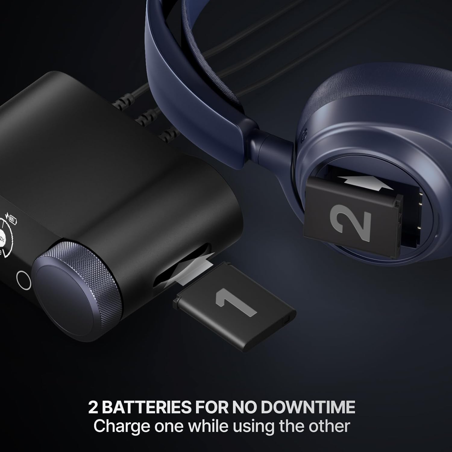 SteelSeries Arctis Nova Pro Omni - Hi-Res Wireless Gaming Headset, 96kHz/24bit, ANC, ClearCast Pro Mic, AI Noise Rejection, Mobile App, Mix 2.4GHz + BT, OmniPlay PC+PlayStation+Xbox - Midnight Blue
