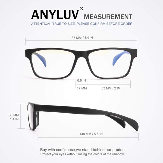 ANYLUV Blue Light Blocking Glasses Men Computer Gaming Glasses Lightweight Al-Mg Metal Anti Eyestrain UV400 Clear Lens Eye Protection