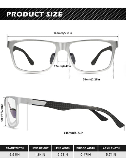 ANYLUV Blue Light Blocking Glasses Men Computer Gaming Glasses Lightweight Al-Mg Metal Anti Eyestrain UV400 Clear Lens Eye Protection 