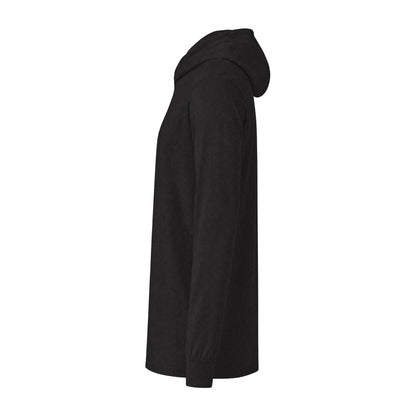 Racer Tech Hooded Long Sleeve Tee — Subtle Logo & Sleeve Stripe
