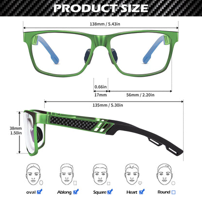 ANYLUV Blue Light Blocking Glasses Men Computer Gaming Glasses Lightweight Al-Mg Metal Anti Eyestrain UV400 Clear Lens Eye Protection 