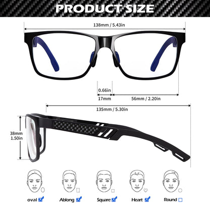ANYLUV Blue Light Blocking Glasses Men Computer Gaming Glasses Lightweight Al-Mg Metal Anti Eyestrain UV400 Clear Lens Eye Protection 