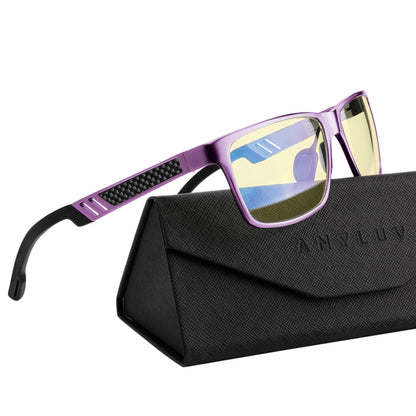 ANYLUV Blue Light Blocking Glasses Men Computer Gaming Glasses Lightweight Al-Mg Metal Anti Eyestrain UV400 Clear Lens Eye Protection 