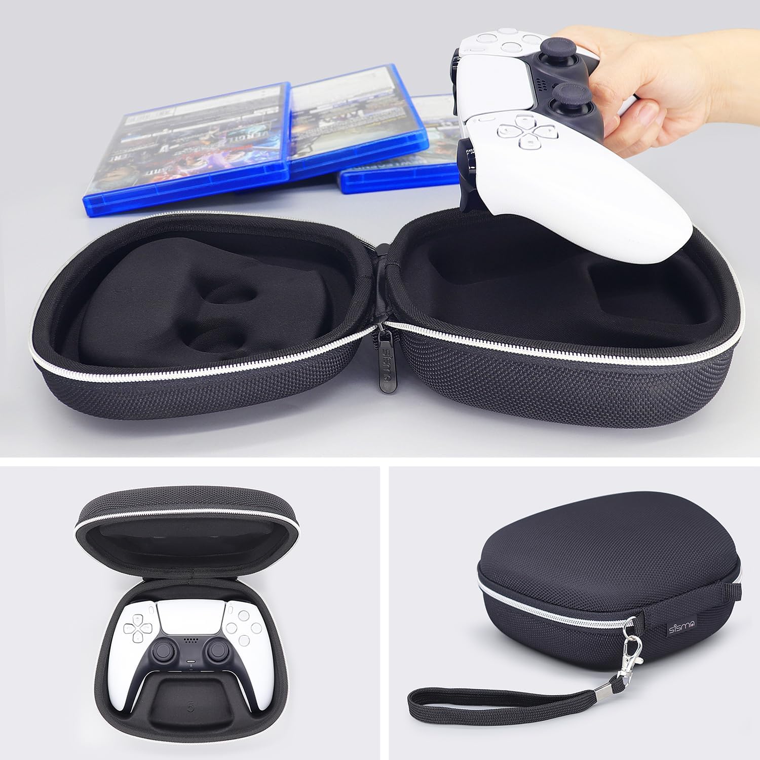 Carry Case Compatible with PS5 DualSense Wireless Controller, PlayStation 5 Controller Holder Travel Safekeeping Protective Case Storage Bag
