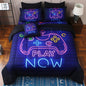 JQinHome Full Gamer Comforter Set,6 Piece Bed in A Bag 3D Video Game Bedding -All Season Down Alternative Gamer Bedding Sets - (Blue Game Controller)