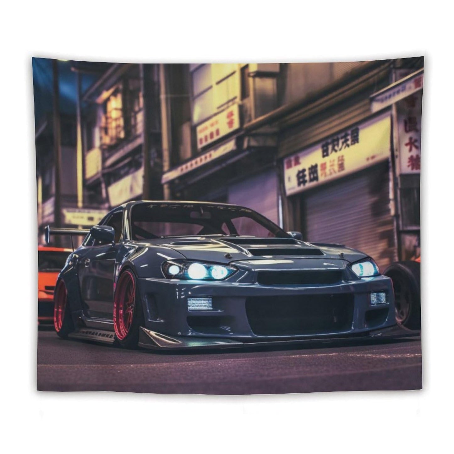 ANMOGID Jdm Car R32 Tapestry Japanese Street Wall Hanging Aesthetic Decoration For Bedroom Living Room Wall Art Tapestries 59"x39"