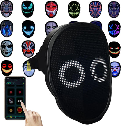 Depointer Life Led Mask with Bluetooth-compatible App Controlled, Customizable Shining Mask, unisex-adult