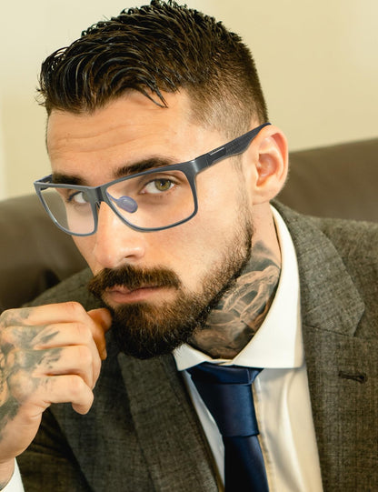 ANYLUV Blue Light Blocking Glasses Men Computer Gaming Glasses Lightweight Al-Mg Metal Anti Eyestrain UV400 Clear Lens Eye Protection 