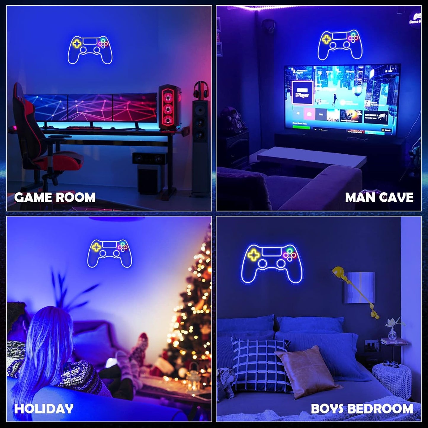Kavaas Neon Sign for Gamer Room Decor - LED Game Neon Sign for Teen Boy Room Decor - Best Gamer Gifts for Boys, Kids