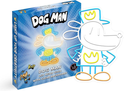 Officially Licensed Dog Man LED Neon Sign – Vibrant Kids’ Bedroom & Game Room Wall Decor, Safe Movie-Themed Gift for Fans Christmas/Birthday, 15x12.4 inches)