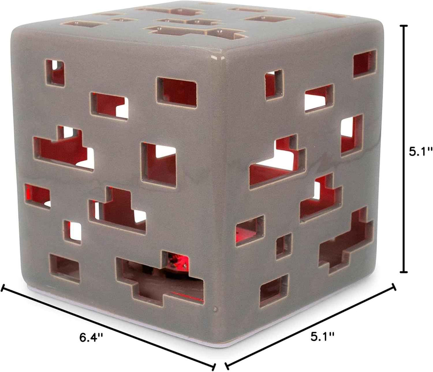 Minecraft Ceramic Ore Block Mood Light | Nightstand Table Lamp with LED Light for Bedroom, Desk, Living Room | Home Decor Room Essentials | Video Game Gifts And Collectibles | 6 Inches Tall