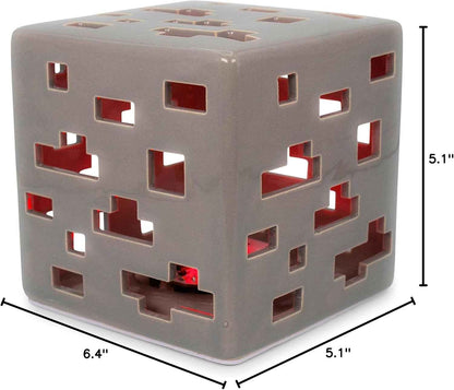 Minecraft Ceramic Ore Block Mood Light | Nightstand Table Lamp with LED Light for Bedroom, Desk, Living Room | Home Decor Room Essentials | Video Game Gifts And Collectibles | 6 Inches Tall