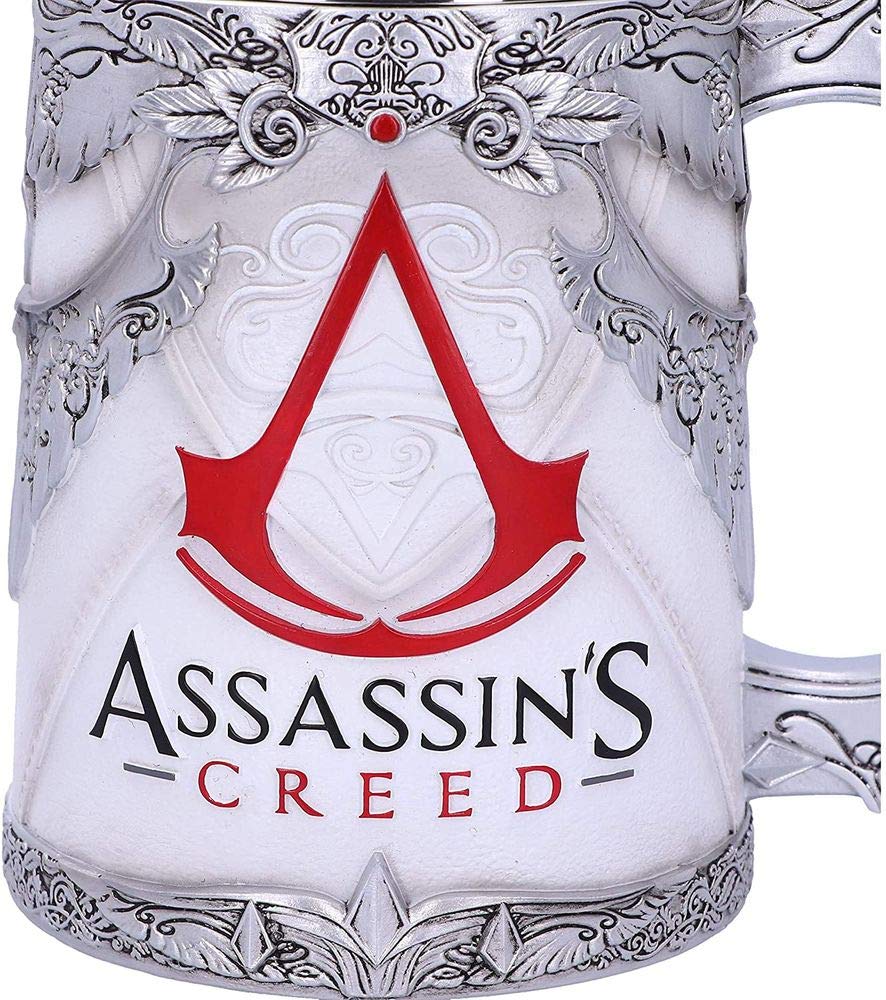 Nemesis Now Video Game Merch Tankard, Hand-Painted Resin Beer Mug, Stainless Steel Removable Insert, Gamer Gifts, 15.5cm - Assassin's Creed The Creed