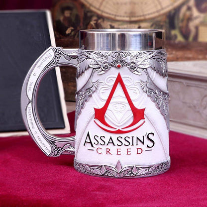 Nemesis Now Video Game Merch Tankard, Hand-Painted Resin Beer Mug, Stainless Steel Removable Insert, Gamer Gifts, 15.5cm - Assassin's Creed The Creed