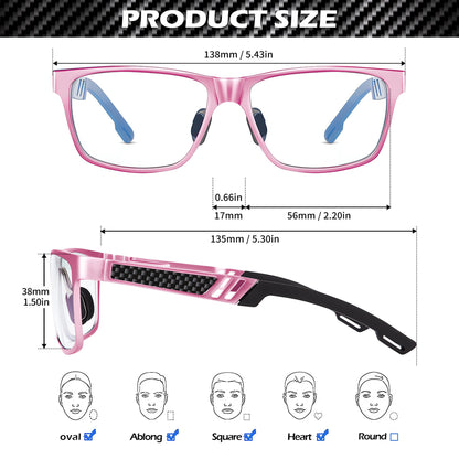 ANYLUV Blue Light Blocking Glasses Men Computer Gaming Glasses Lightweight Al-Mg Metal Anti Eyestrain UV400 Clear Lens Eye Protection 