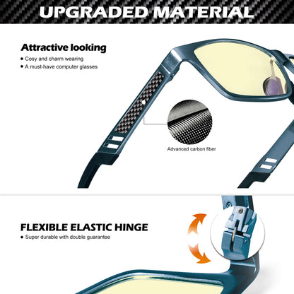 ANYLUV Blue Light Blocking Glasses Men Computer Gaming Glasses Lightweight Al-Mg Metal Anti Eyestrain UV400 Clear Lens Eye Protection 