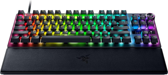 Razer Huntsman V3 Pro TKL Esports Gaming Keyboard: Analog Optical Switches - Razer Snap Tap - Rapid Trigger - Adjustable Actuation - Media Keys & Dial - Doubleshot PBT Keycaps - Wrist Rest - Black