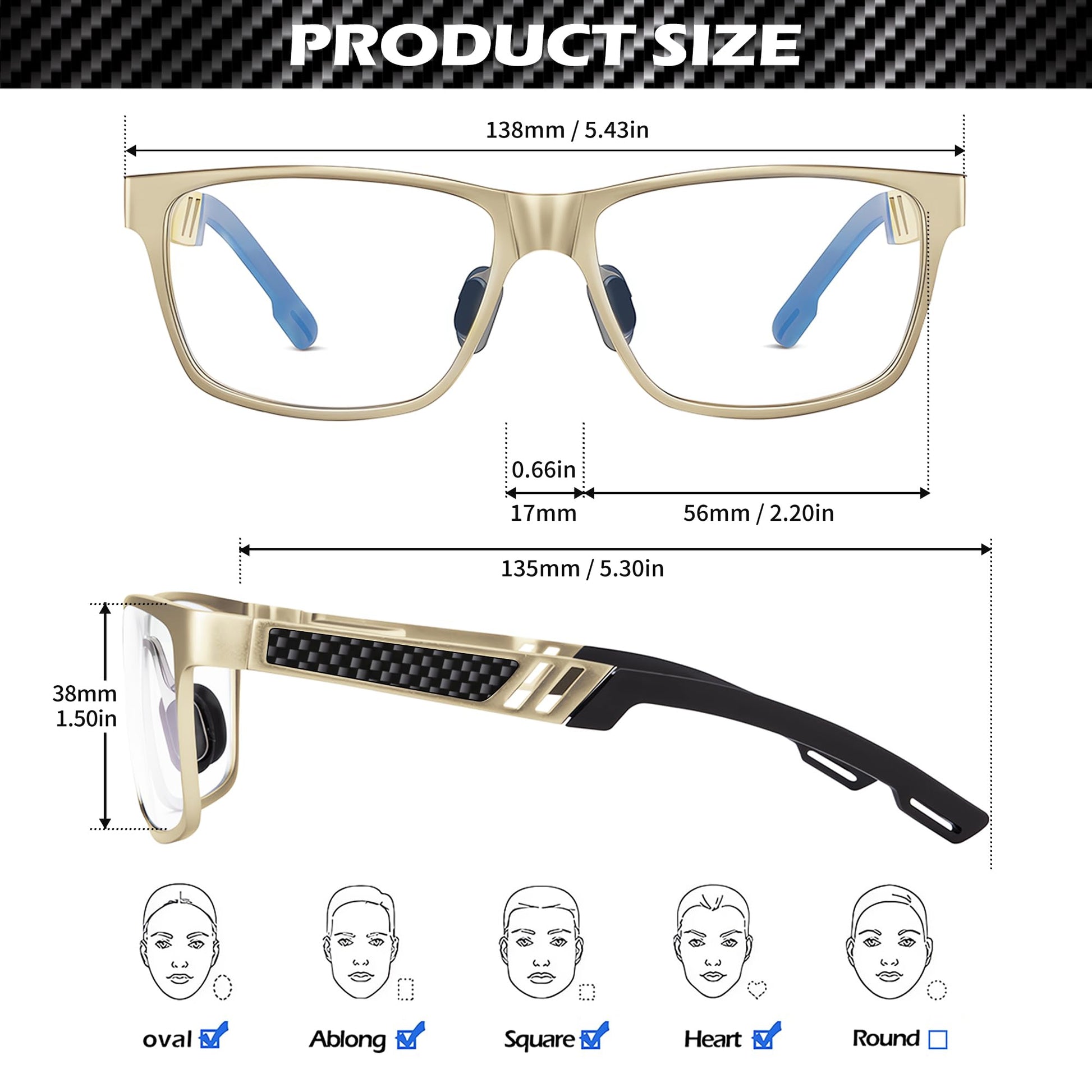 ANYLUV Blue Light Blocking Glasses Men Computer Gaming Glasses Lightweight Al-Mg Metal Anti Eyestrain UV400 Clear Lens Eye Protection 