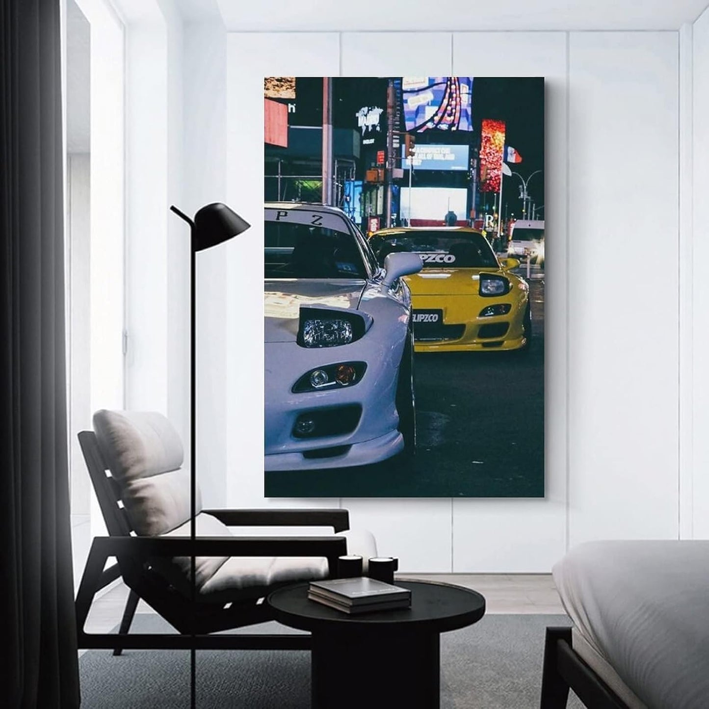 Fbroceh JDM Style Car Battle Poster Aesthetic Street Racing Wall Art Decorative Canvas Print for Home Room Bedroom 12x18inch(30x45cm)