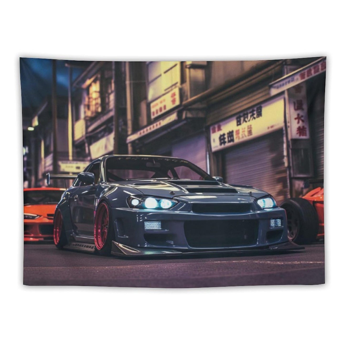 ANMOGID Jdm Car R32 Tapestry Japanese Street Wall Hanging Aesthetic Decoration For Bedroom Living Room Wall Art Tapestries 59"x39"