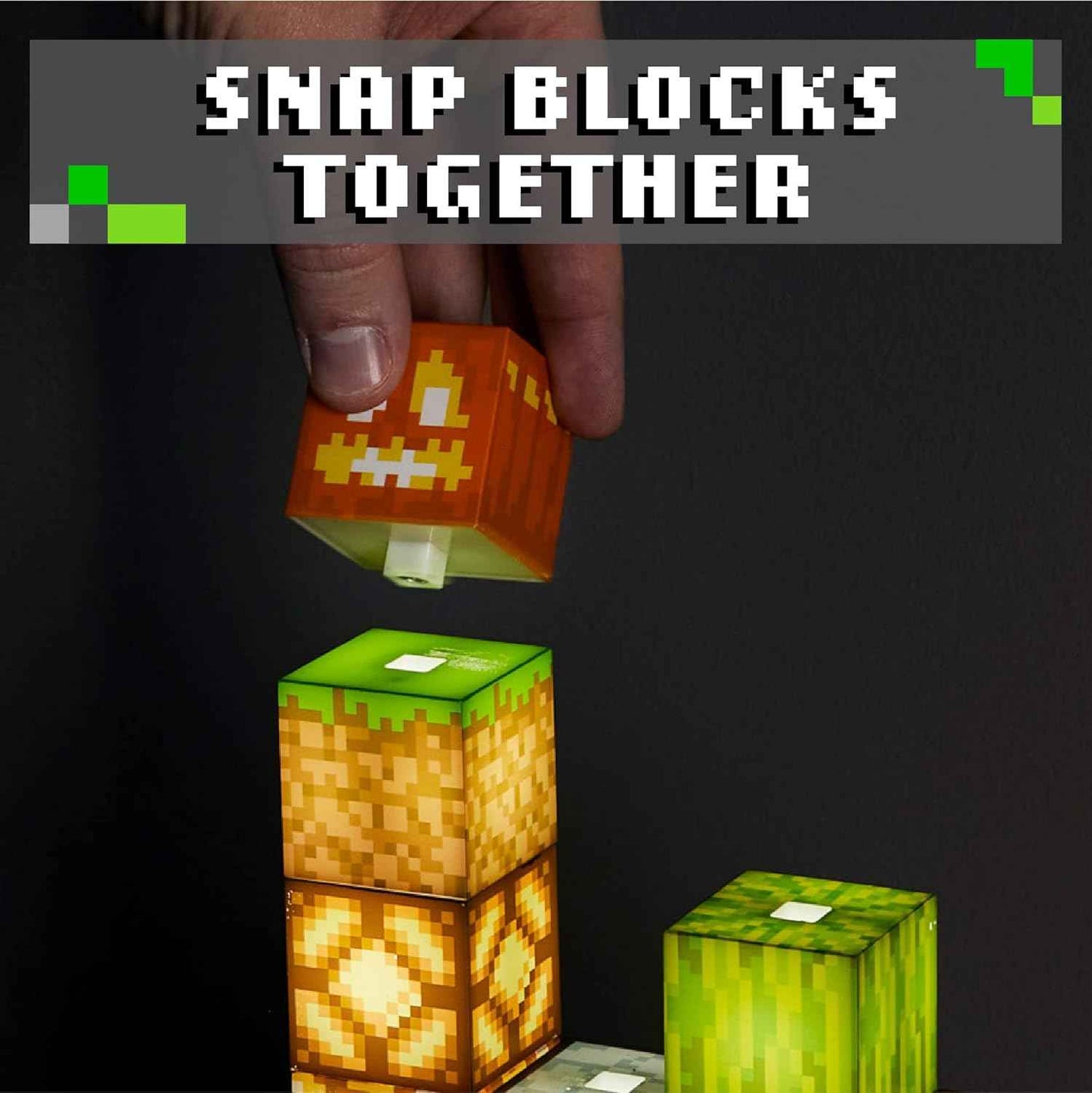 Paladone Minecraft Building Block Night Light – Officially Licensed LED Lamp for Boys’ Bedrooms, Gaming Decor & Gifts – Fun Minecraft Room Accessory