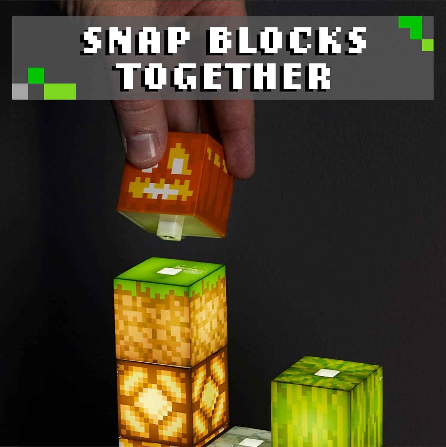 Paladone Minecraft Building Block Night Light – Officially Licensed LED Lamp for Boys’ Bedrooms, Gaming Decor & Gifts – Fun Minecraft Room Accessory