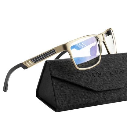 ANYLUV Blue Light Blocking Glasses Men Computer Gaming Glasses Lightweight Al-Mg Metal Anti Eyestrain UV400 Clear Lens Eye Protection 