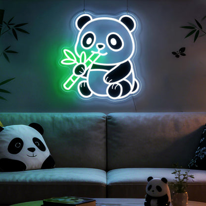 Panda Neon Sign, Dimmable LED Animal Neon Light with UV Print Design, Cute Panda Lamp for Room Wall Decor, Birthday Gifts for Panda Lovers, USB Powered, 10.0 x 11.7 Inch