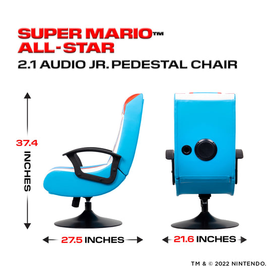 X Rocker Nintendo Video Gaming Chair for Kids 5-17, Floor Rocker, Gifts for Gamers, Mario, Bowser, Peach, Luigi, Yoshi, Gifts for Teens, Boys, Girls