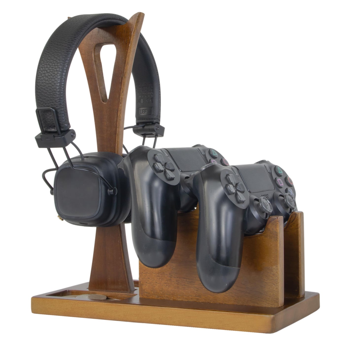 Unique Gift for Gamers, Game Room Decor. Unique Gaming Organizer with Headset Holder, Rotatable Phone Stand & Controller Stand. Wooden Gaming Gadget for Gaming Desktop, Streamer, Teenage Boy