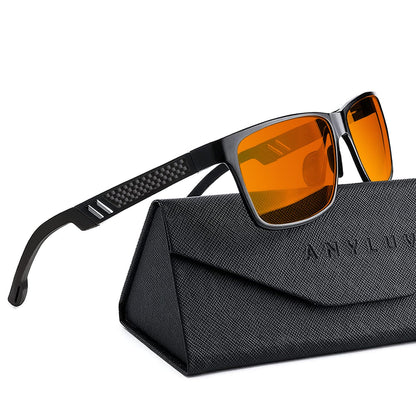 ANYLUV Blue Light Blocking Glasses Men Computer Gaming Glasses Lightweight Al-Mg Metal Anti Eyestrain UV400 Clear Lens Eye Protection 