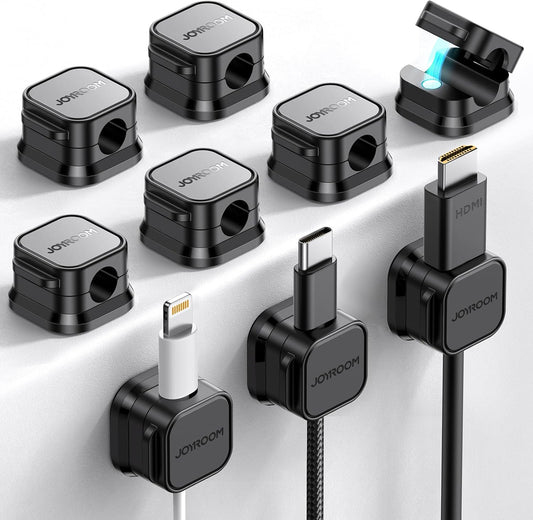 JOYROOM 9 Pack Magnetic Cable Clips, Cord Organizer Adhesive Wire Holder | Home Nightstand Office Desk Accessories, Car Wall Organization, Phone Charger Cord Holder Management, Cable Smooth Adjustable
