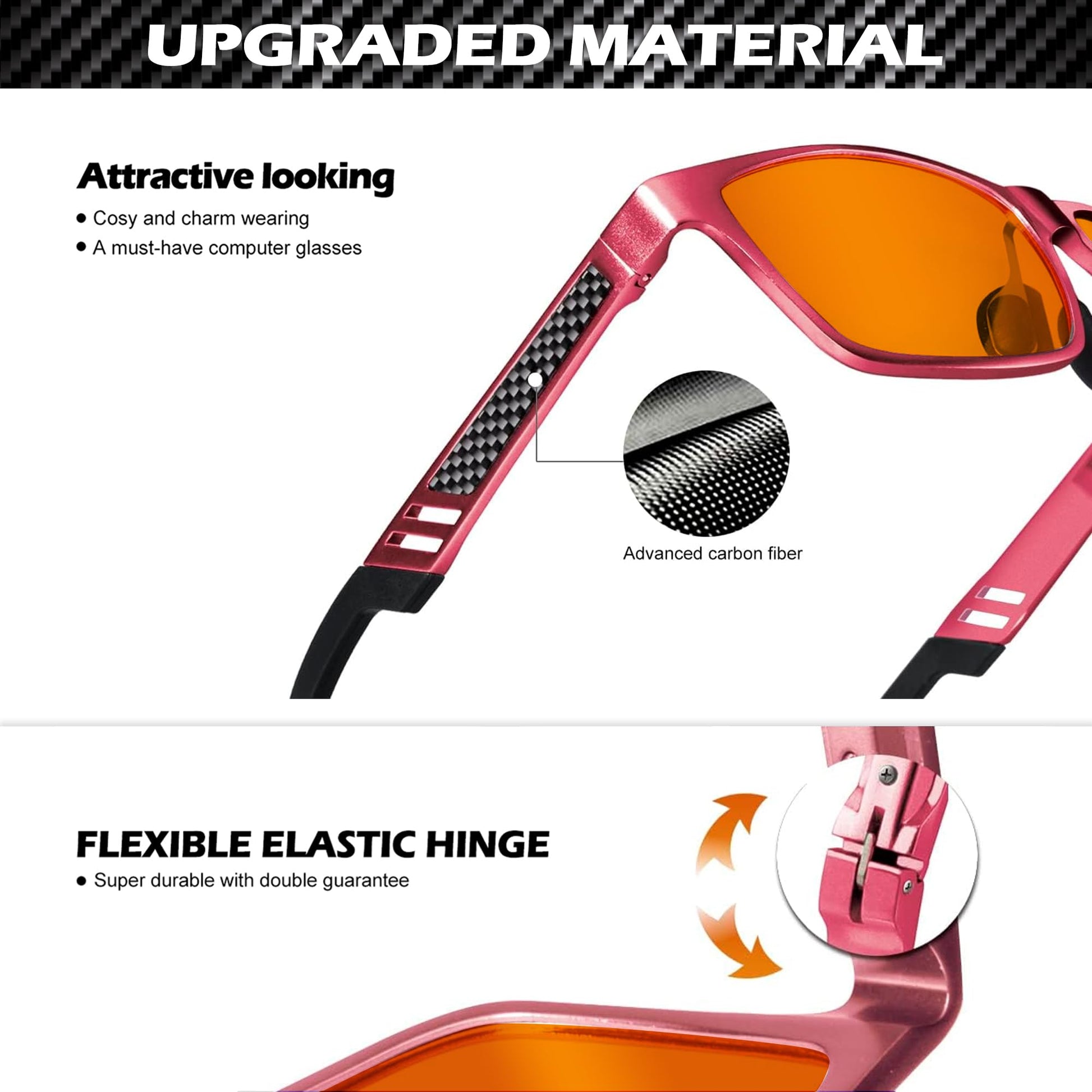 ANYLUV Blue Light Blocking Glasses Men Computer Gaming Glasses Lightweight Al-Mg Metal Anti Eyestrain UV400 Clear Lens Eye Protection 